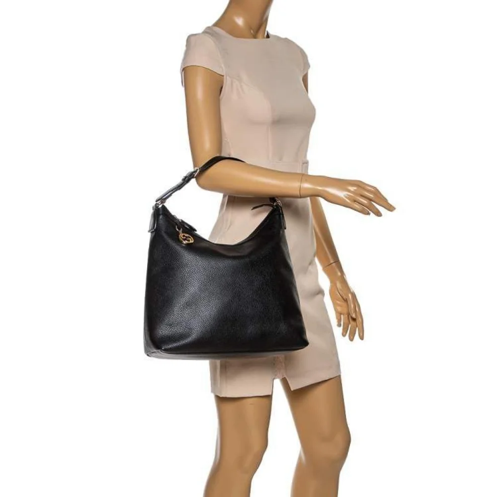 Gucci Interlocking G Hobo Bag Black